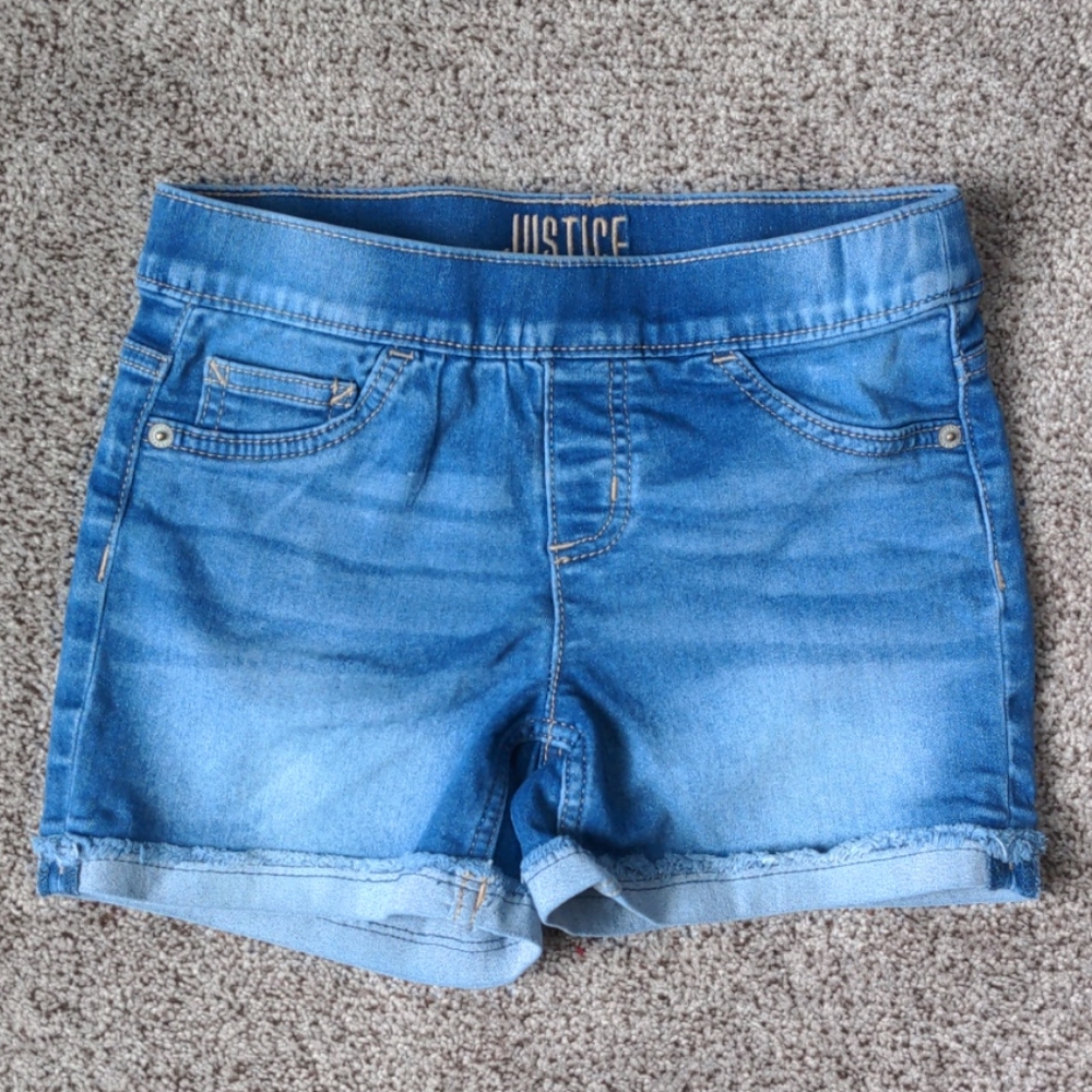 Justice size 14 slim denim midi shorts